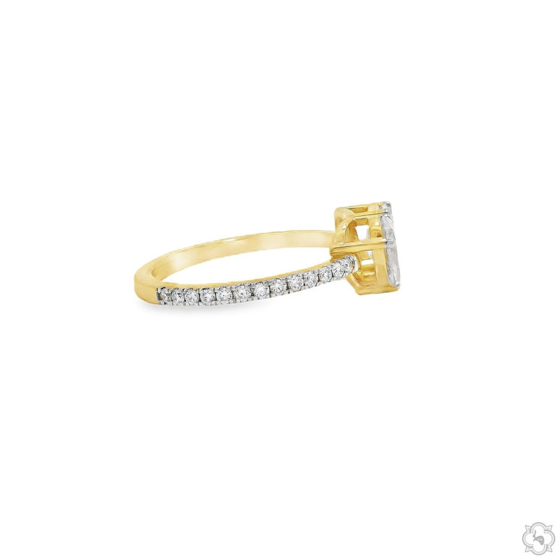 The Toi et Moi Emerald and Pear Engagement Ring 70501 - Image 4