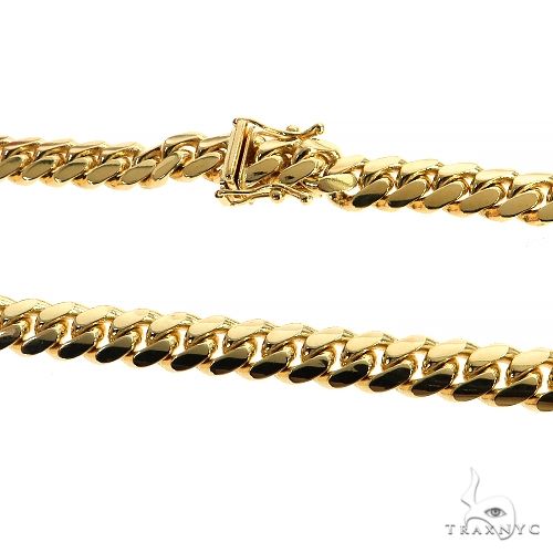 18k Solid Yellow Gold Miami Chain 24 Inches 7mm 70514 - Image 2