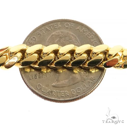 18k Solid Yellow Gold Miami Chain 24 Inches 7mm 70514 - Image 4