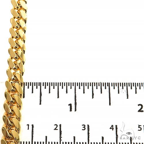 18k Solid Yellow Gold Miami Chain 24 Inches 7mm 70514 - Image 5