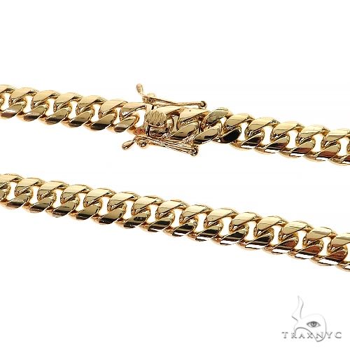 18k Yellow gold Solid Miami Cuban Link Chain 22 Inches 8mm 70515 - Image 3