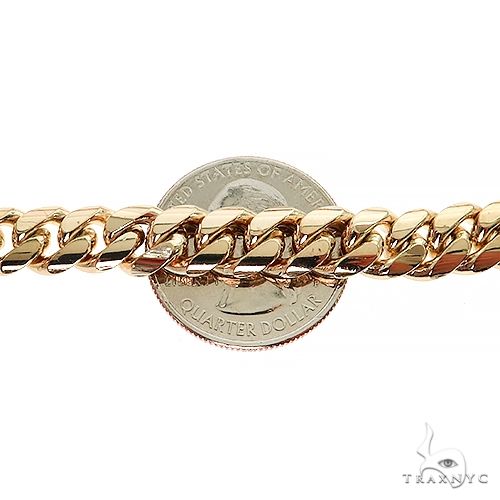 18k Yellow gold Solid Miami Cuban Link Chain 22 Inches 8mm 70515 - Image 7