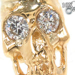 18K Yelow Gold Skull Crown Diamond Set 34381 - Image 3