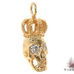 18K Yelow Gold Skull Crown Diamond Set 34381 - Image 4