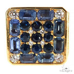 Blue Sapphire Diamond Pinky Ring 67347 - Image 2