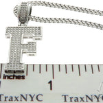 CZ Silver Initial(F) Pendant 24 Inches Franco Chain Set 58474 - Image 6