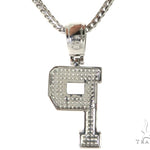 CZ Silver Initial(P) Pendant 24 Inches Franco Chain Set 58484 - Image 3