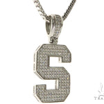 CZ Silver Initial(S) Pendant 24 Inches Franco Chain Set 58487 - Image 2