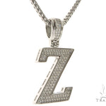 CZ Silver Initial(Z) Pendant 24 Inches Franco Chain Set 58494 - Image 2
