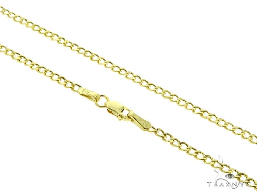 10k Yellow Gold Hollow Curb 20 Inches 2mm 56875 - Image 1