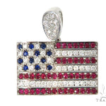 Custom Diamond American Flag Pendant 45582 - Image 1