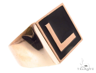 Custom L Initial Enamel Ring 35810 - Image 1