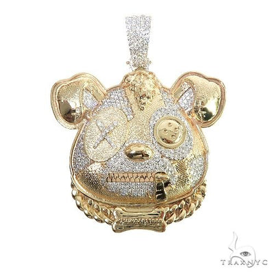 Custom Made 14K Gold Misunderstood Bear Diamond Pendant 66637 - Image 1