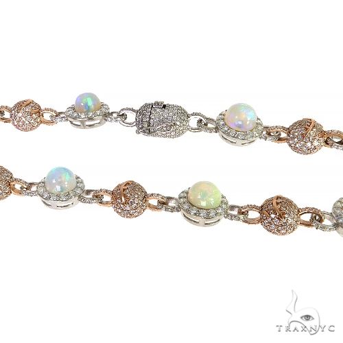 Custom Made Diamond Pendant With Galaxy Opal Chain Set 68008 - Image 7