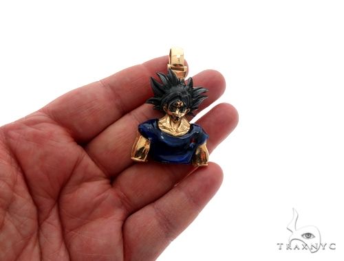 Custom Made Goku Anime Manga Character Solid Gold Pendant 64568 - Image 6