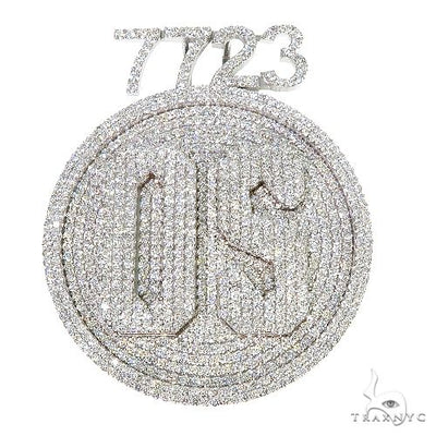 Custom Made Round Diamond 'OS' Pendant 67074 - Image 1