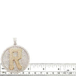 Custom Made Two Tone Diamond Letter Pendant 66539 - Image 5
