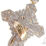 Custom TraxNYC Diamond Cross Crucifix with Praying Hands 64014