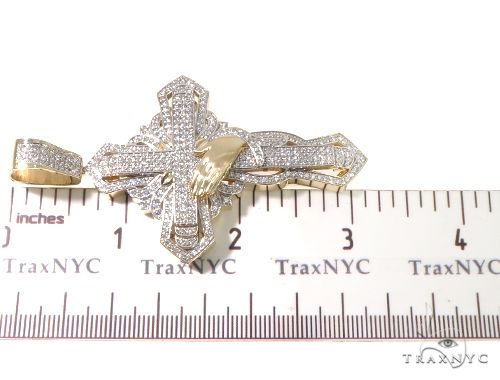 Custom TraxNYC Diamond Cross Crucifix with Praying Hands 64014