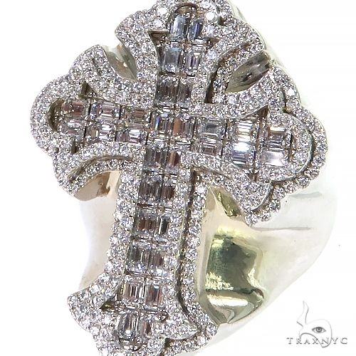 Emerald Cut Diamond Cross Ring 68770 - Image 3