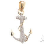 Flower Set Diamonds Anchor Charm Pendant 64073 - Image 2