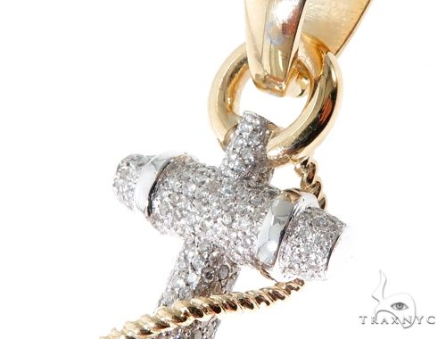 Flower Set Diamonds Anchor Charm Pendant 64073 - Image 5