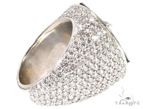 Flower Set Russian Cut Diamond Star of David Platinum Ring 64169 - Image 8