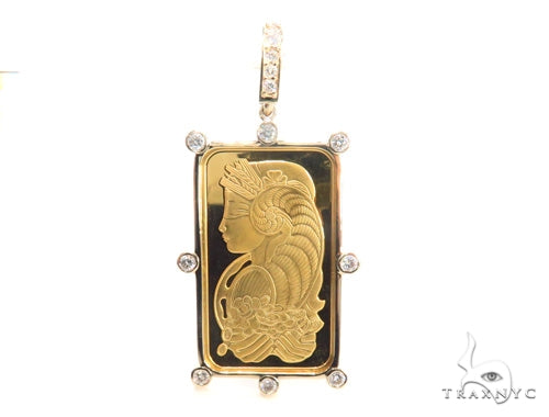 Gold Pamp Suisse Bar Diamond Pendant 43564 - Image 1