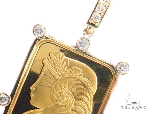 Gold Pamp Suisse Bar Diamond Pendant 43564 - Image 3