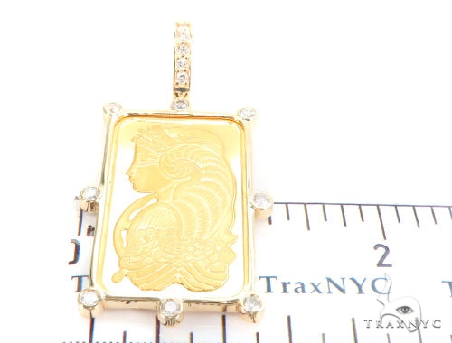 Gold Pamp Suisse Bar Diamond Pendant 43564 - Image 5