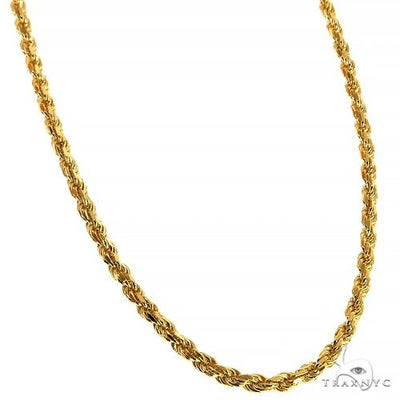 10k Yellow Gold Hollow Rope Link Chain 24 Inches 2.7mm   63800 - Image 1