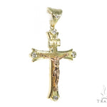 10K Yellow Gold Diamond Cross Crucifix 45414 - Image 1