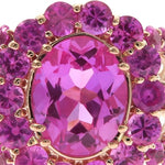 Ladies Pink Sapphire Halo Flower Ring 57698 - Image 3