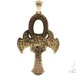 Large 14K Yellow Gold TraxNYC's Mystique Ankh Cross Crucifix 57694 - Image 5
