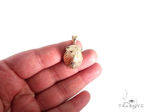 Small Lion Head Pendant with Ruby Eyes 64027 - Image 5