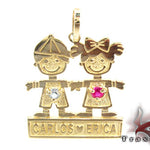 Little Kid Couple Gold Pendant 28021 - Image 1