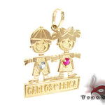 Little Kid Couple Gold Pendant 28021 - Image 2