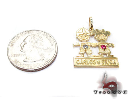 Little Kid Couple Gold Pendant 28021 - Image 4