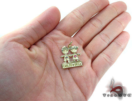 Little Kid Couple Gold Pendant 28021 - Image 5