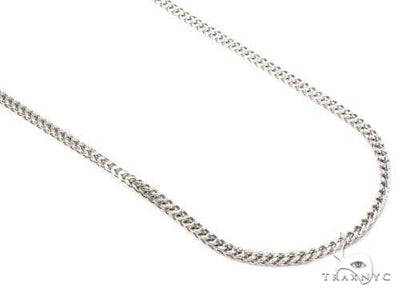 Mens 10k Hollow White Gold Franco Chain 18 Inches 2mm   65750 - Image 1