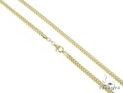 Mens 10k Yellow Gold Hollow  Franco Link Chain Chain 20 Inches 4mm 70220 - Image 1