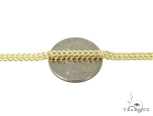 Mens 10k Yellow Gold Hollow  Franco Link Chain Chain 20 Inches 4mm 70220 - Image 3