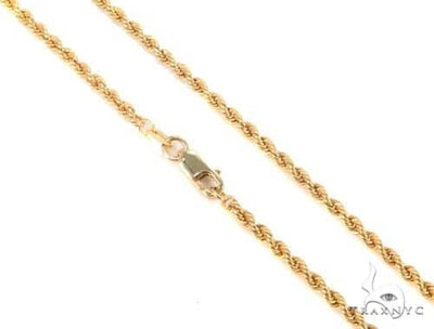 Mens 10k Hollow Yellow Gold Rope Chain 16 Inches 2mm 70578 - Image 1