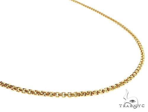 Mens 14k Hollow Yellow Gold Round Box Chain 20 Inches 3.5mm   48773 - Image 2