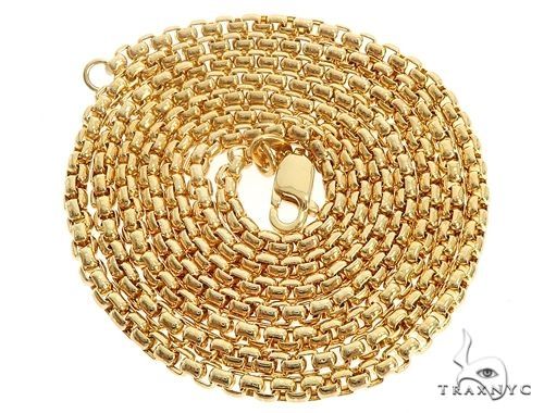 Mens 14k Hollow Yellow Gold Round Box Chain 20 Inches 3.5mm   48773 - Image 3