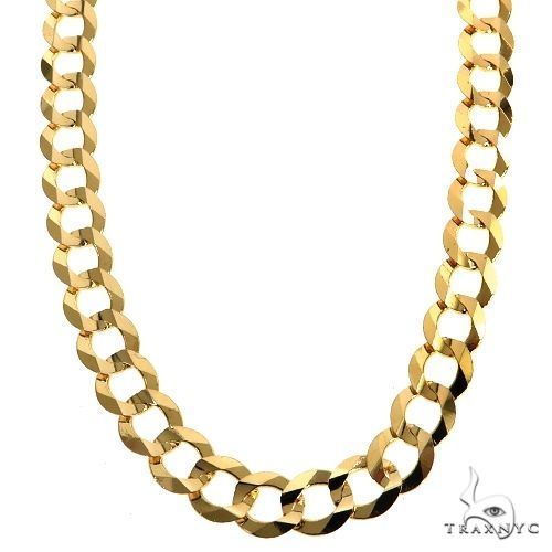 Mens 14k Solid Yellow Gold Curb Chain 20 Inches 7.1mm 70162 - Image 1