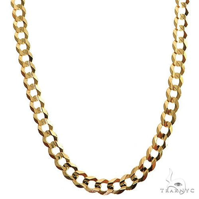 Mens 14k Solid Yellow Gold Curb Link Chain 24 Inches 5.7mm 70161 - Image 1