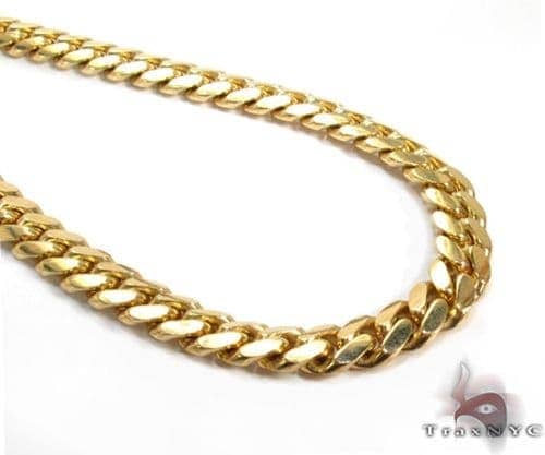 Miami Cuban Chain 14k Yellow Gold 24 Inches 8.25mm   66989 - Image 1