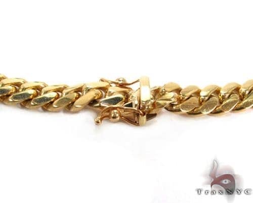 Miami Cuban Chain 14k Yellow Gold 24 Inches 8.25mm   66989 - Image 3