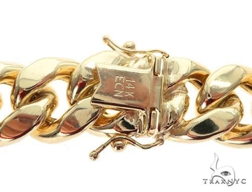 14k Yellow Gold Hollow Miami Cuban Link Chain 11 mm 24 Inches  68393 - Image 3